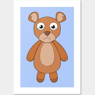 Teddy bear with scared look Posters and Art